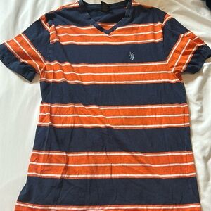 Large U.S. Pollo Assn. Orange And Black Shirt